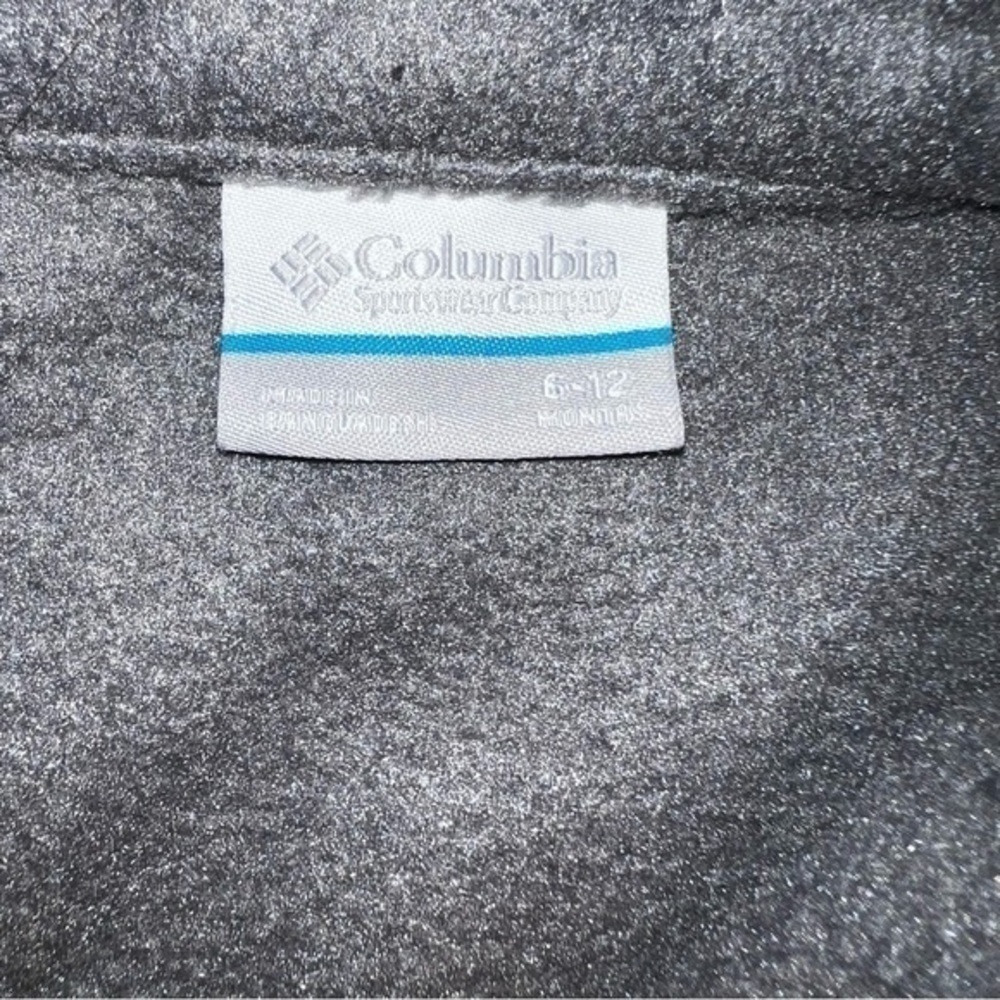 Gray $ Orange Fleece Columbia Zip Up Jacket 6-12 Months Unisex - Picture 7 of 8